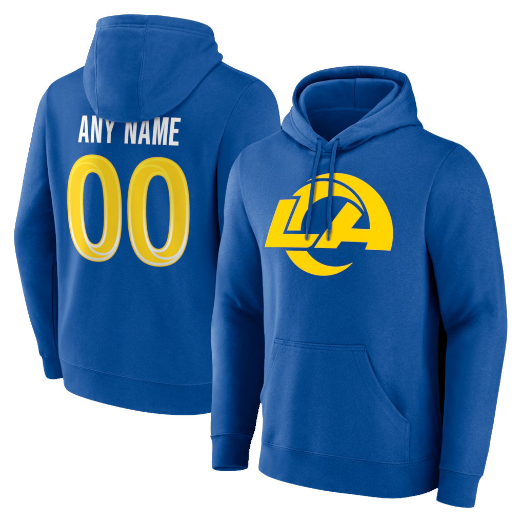 Punc Custom LA.Rams Royal Pullover Hoodie Limited Game Any Name & Numbers Stitched Jerseys
