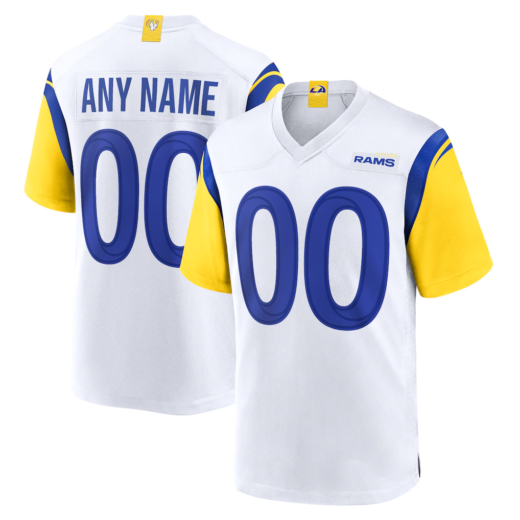 Punc Custom LA.Rams White Alternate Stitched Jerseys