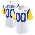 Punc Custom LA.Rams White Alternate Stitched Jerseys