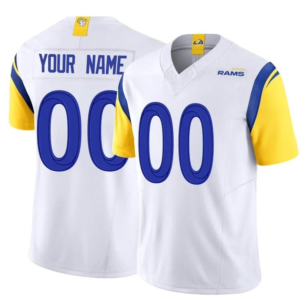 Punc Custom LA.Rams White Limited Vapor F.U.S.E. Home Game Any Name & Numbers Stitched Jerseys