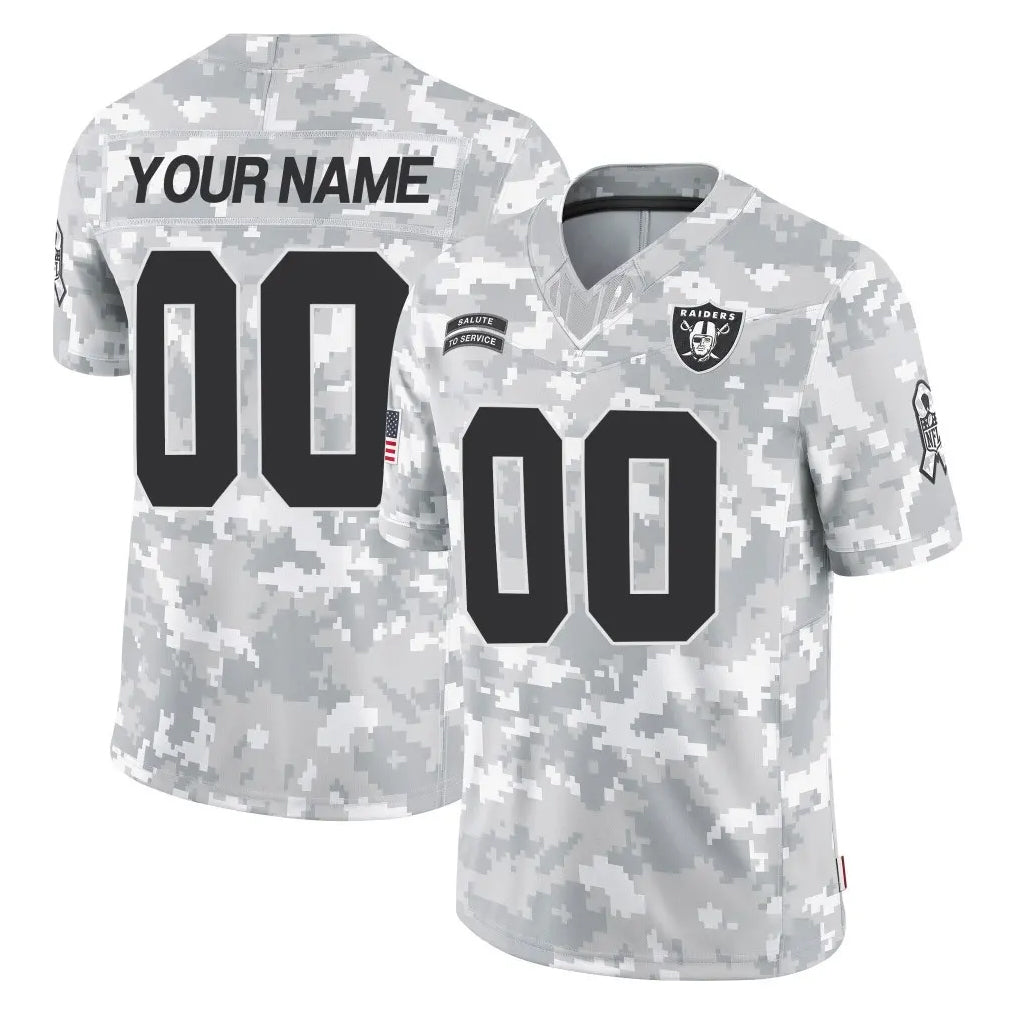 Punc Custom LV.Raiders Arctic Camo Salute To Service Limited Game Any Name & Numbers Stitched Jerseys