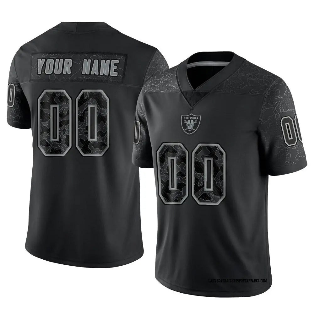 Punc Custom LV.Raiders Black RFLCTV Limited Stitched Jerseys
