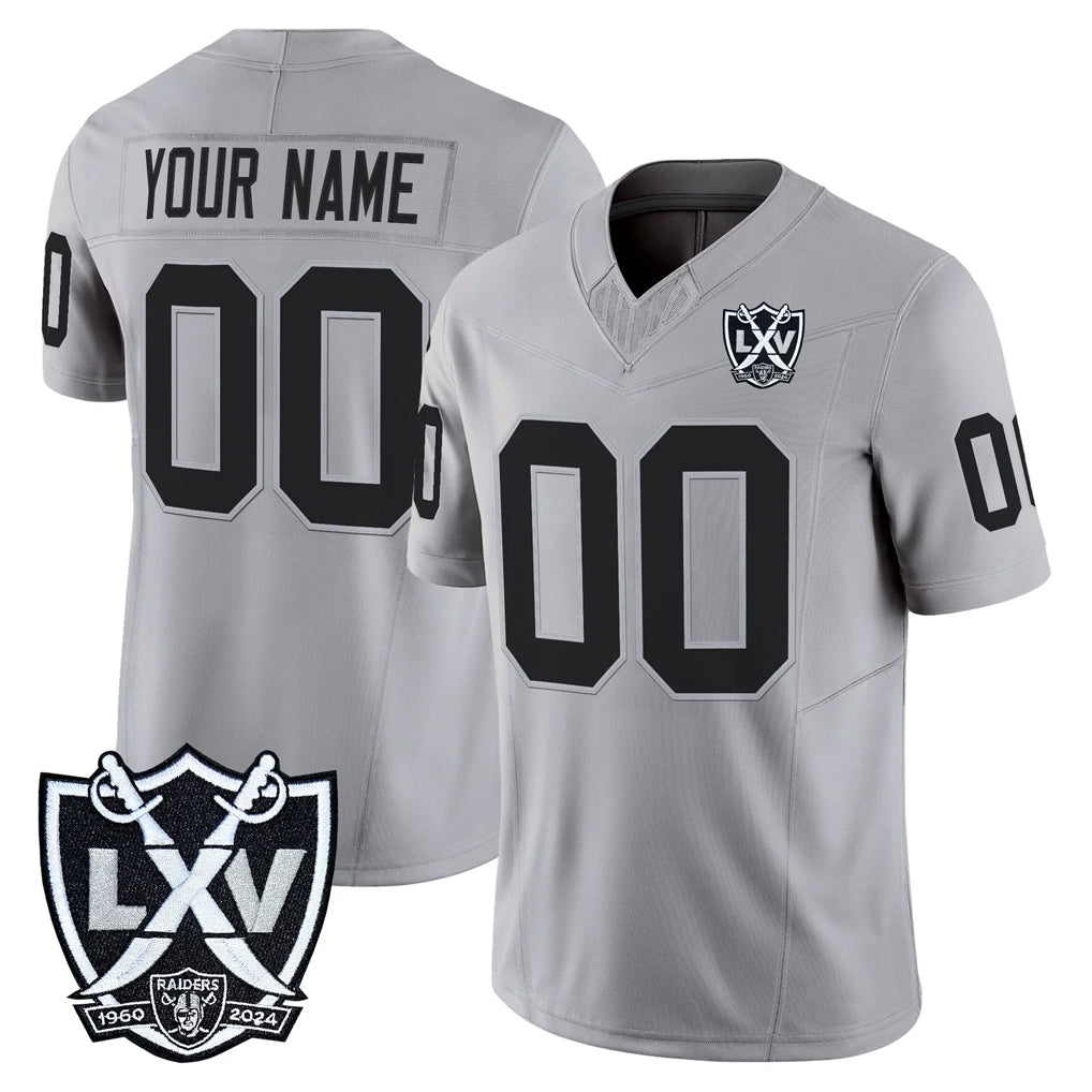 Punc Custom LV.Raiders Gray 2026 Vapor Limited Home Game Any Name & Numbers Stitched Jerseys