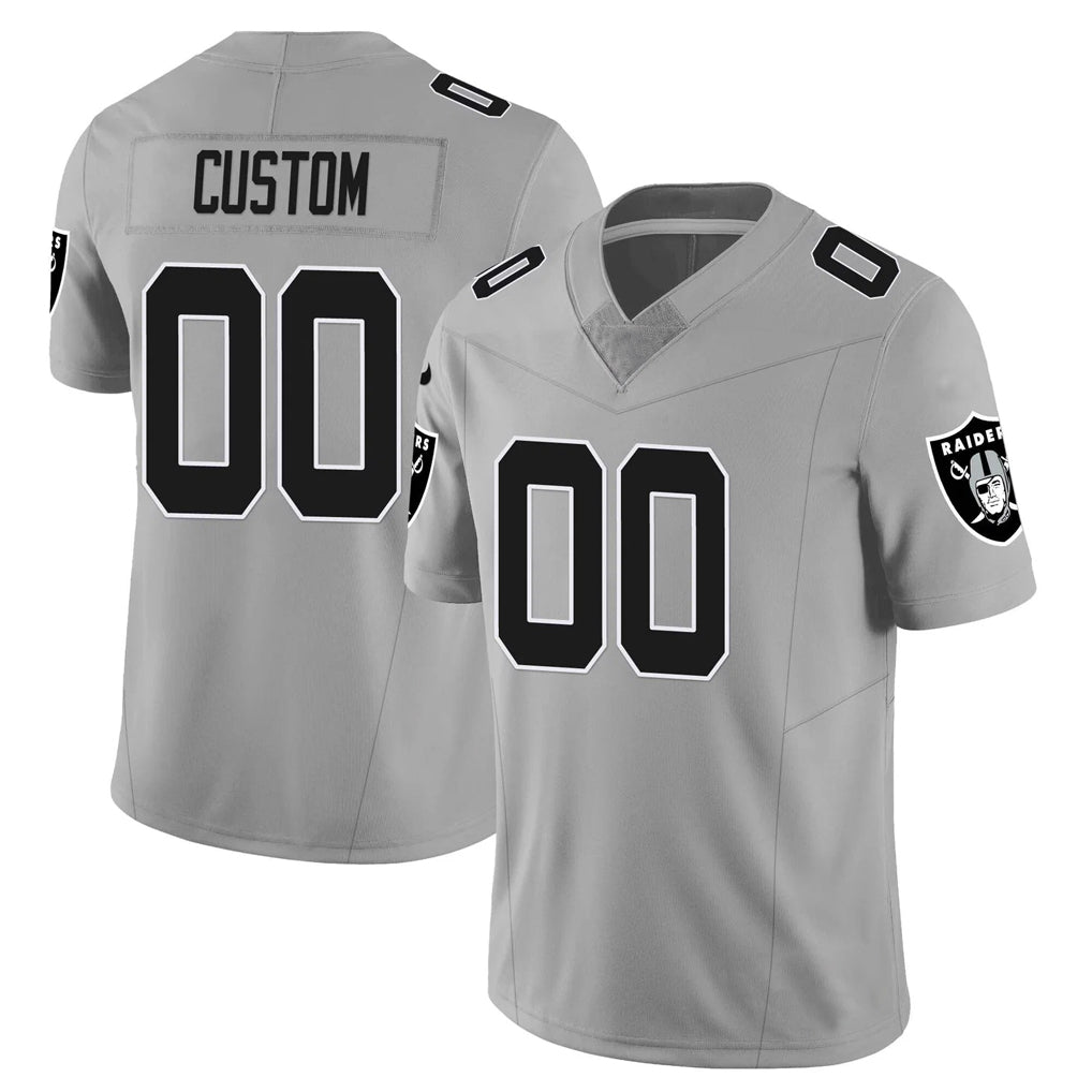 Punc Custom LV.Raiders Gray Limited Vapor F.U.S.E. Home Game Stitched Jerseys