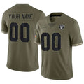 Punc Custom LV.Raiders  Salute To Service Olive Stitched Jerseys