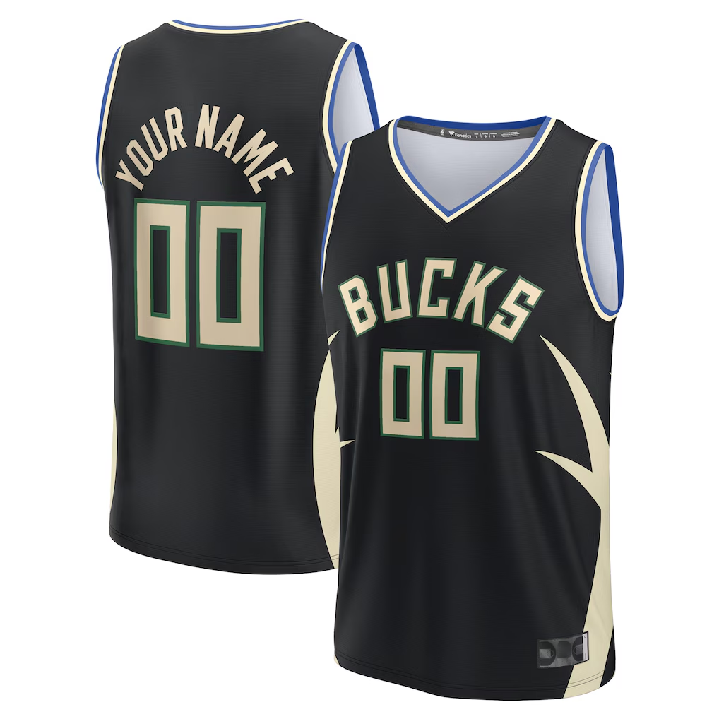 Punc Custom M.Bucks Black Fast Break Jerseys - Statement Edition