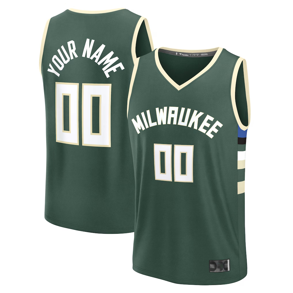 Punc Custom M.Bucks Green Fast Break Jerseys - Icon Edition
