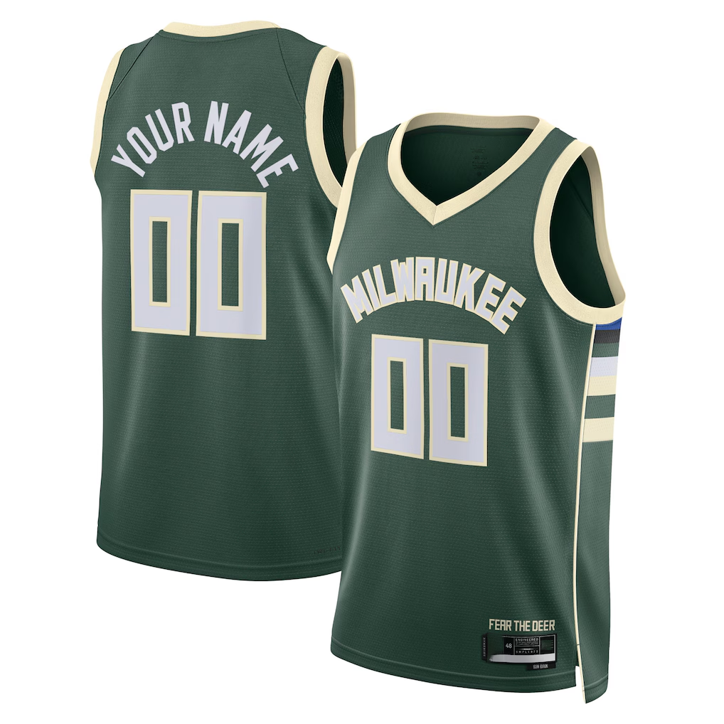 Punc Custom M.Bucks Hunter Green Swingman Jerseys - Icon Edition