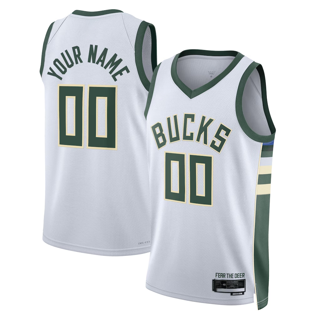 Punc Custom M.Bucks White Swingman Jerseys - Association Edition