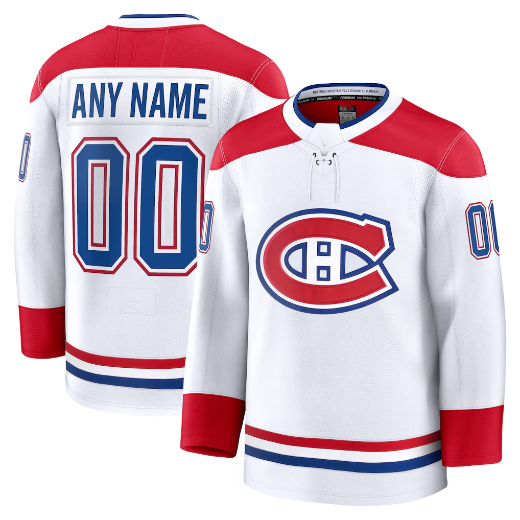 Punc Custom M.Canadiens White Away Premium Jerseys