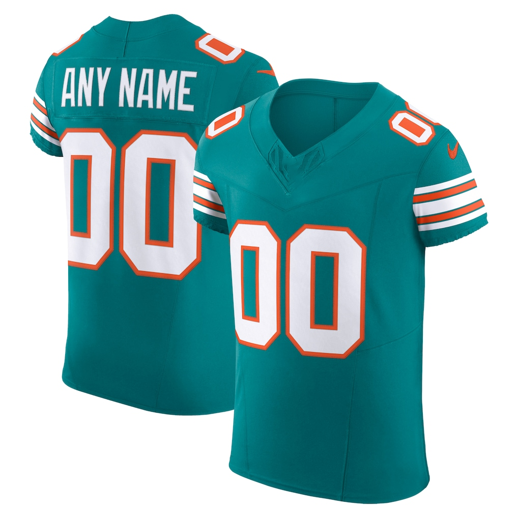 Punc Custom M.Dolphins Aqua Alternate Vapor F.U.S.E. Elite Stitched Jerseys