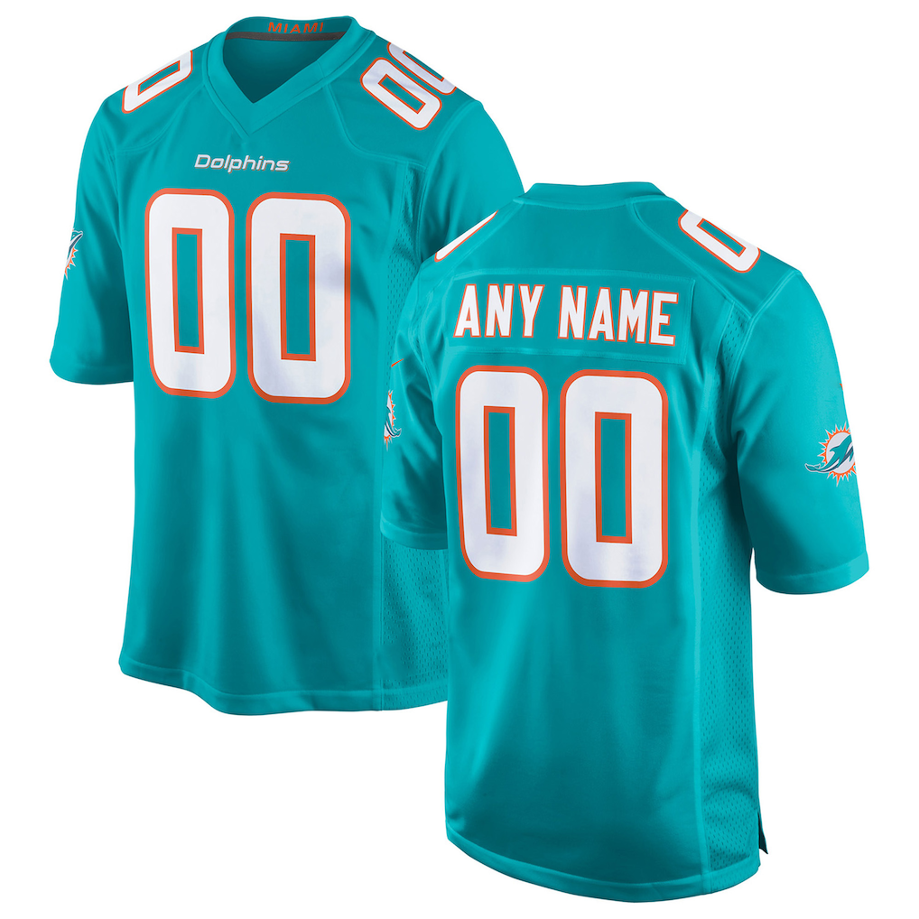 Punc Custom M.Dolphins Aqua Game Stitched Jerseys