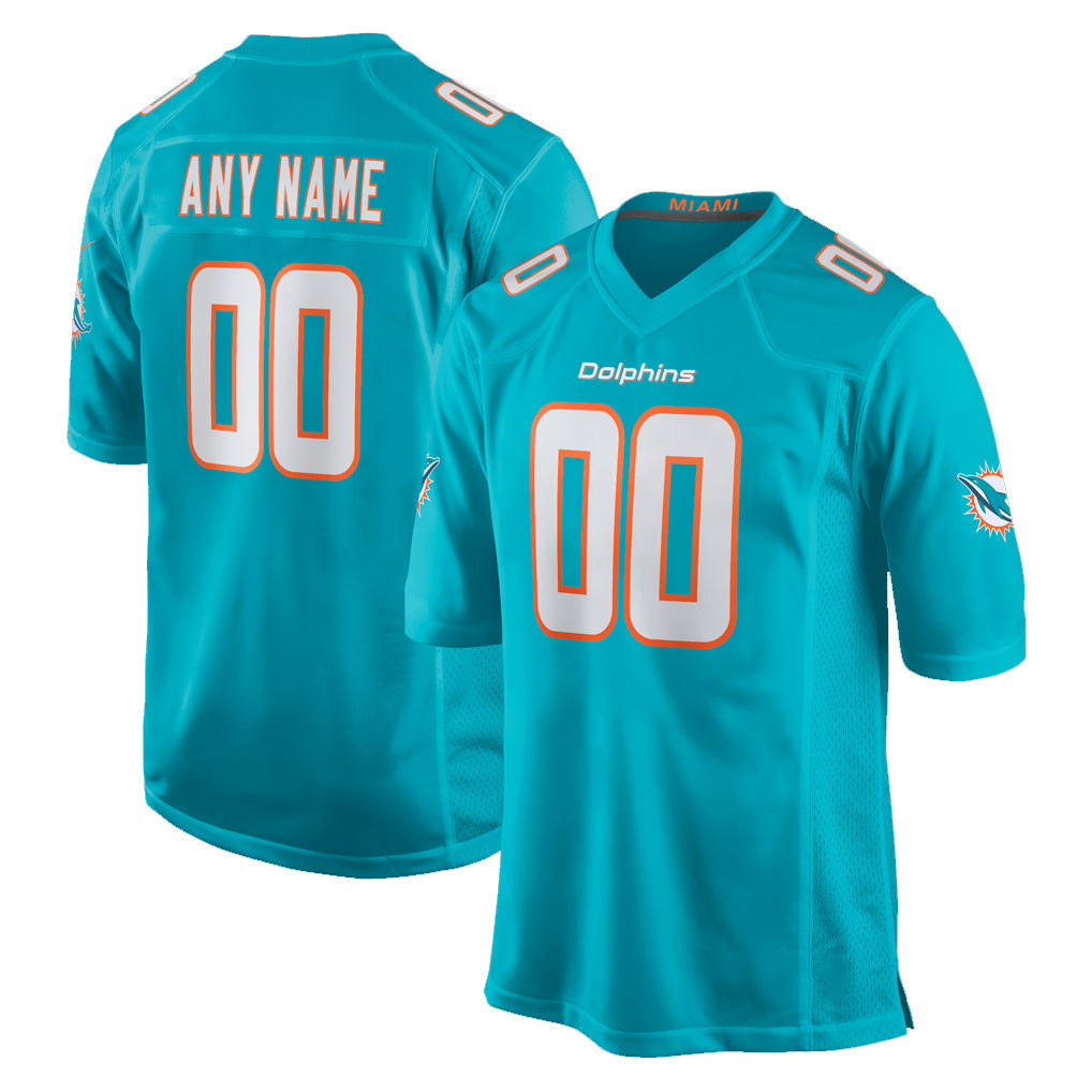 Punc Custom M.Dolphins Aqua Home Game Any Name & Numbers Stitched Jerseys