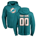 Punc Custom M.Dolphins Aqua LOGO Pullover Hoodies Limited Any Name & Numbers Stitched Jerseys