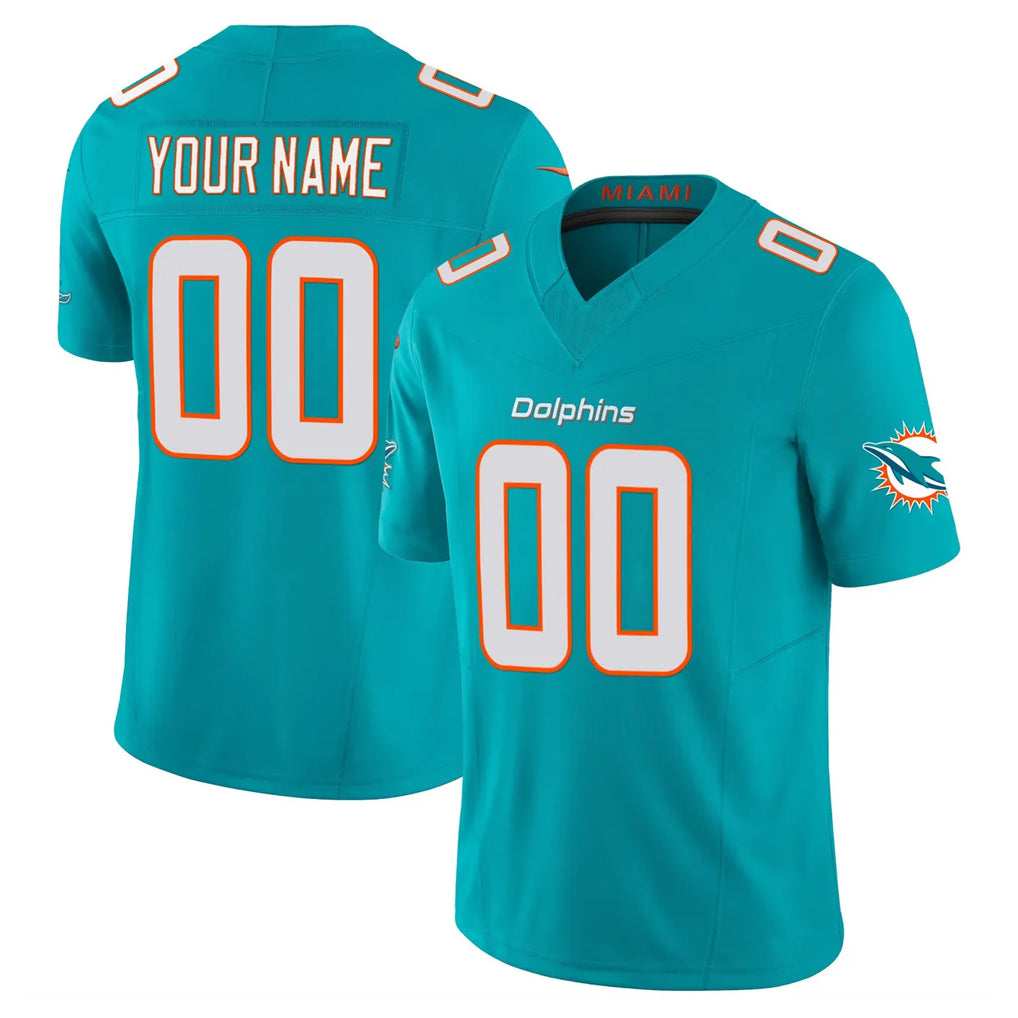Punc Custom M.Dolphins Aqua Limited Vapor F.U.S.E. Home Game Any Name & Numbers Stitched Jerseys