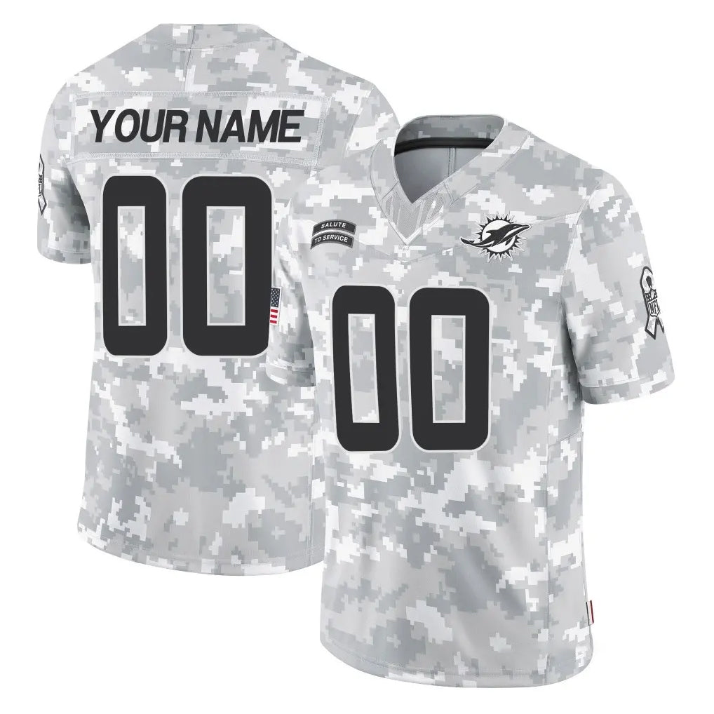 Punc Custom M.Dolphins Arctic Camo Salute To Service Limited Game Any Name & Numbers Stitched Jerseys
