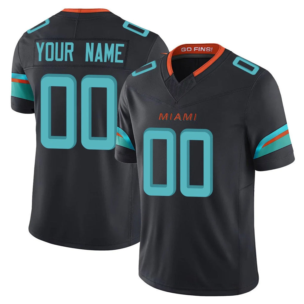Punc Custom M.Dolphins Black Limited Pitch Rivalries Collection Home Game Any Name & Numbers Stitched Jerseys