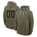 Punc Custom M.Dolphins Olive Salute to Service Pullover Hoodies Limited Any Name & Numbers Stitched Jerseys