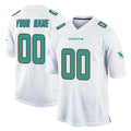 Punc Custom M.Dolphins White Home Game Any Name & Numbers Stitched Jerseys