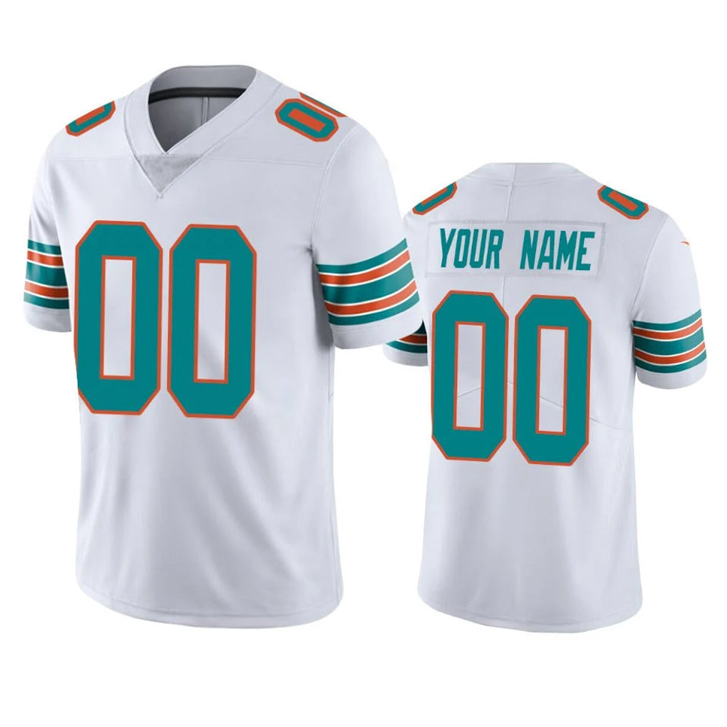 Punc Custom M.Dolphins White Limited Vapor Untouchable Home Game Any Name & Numbers Stitched Jerseys
