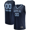Punc Custom M.Grizzlies Navy Fast Break Replica Stitched Jerseys- Icon Edition