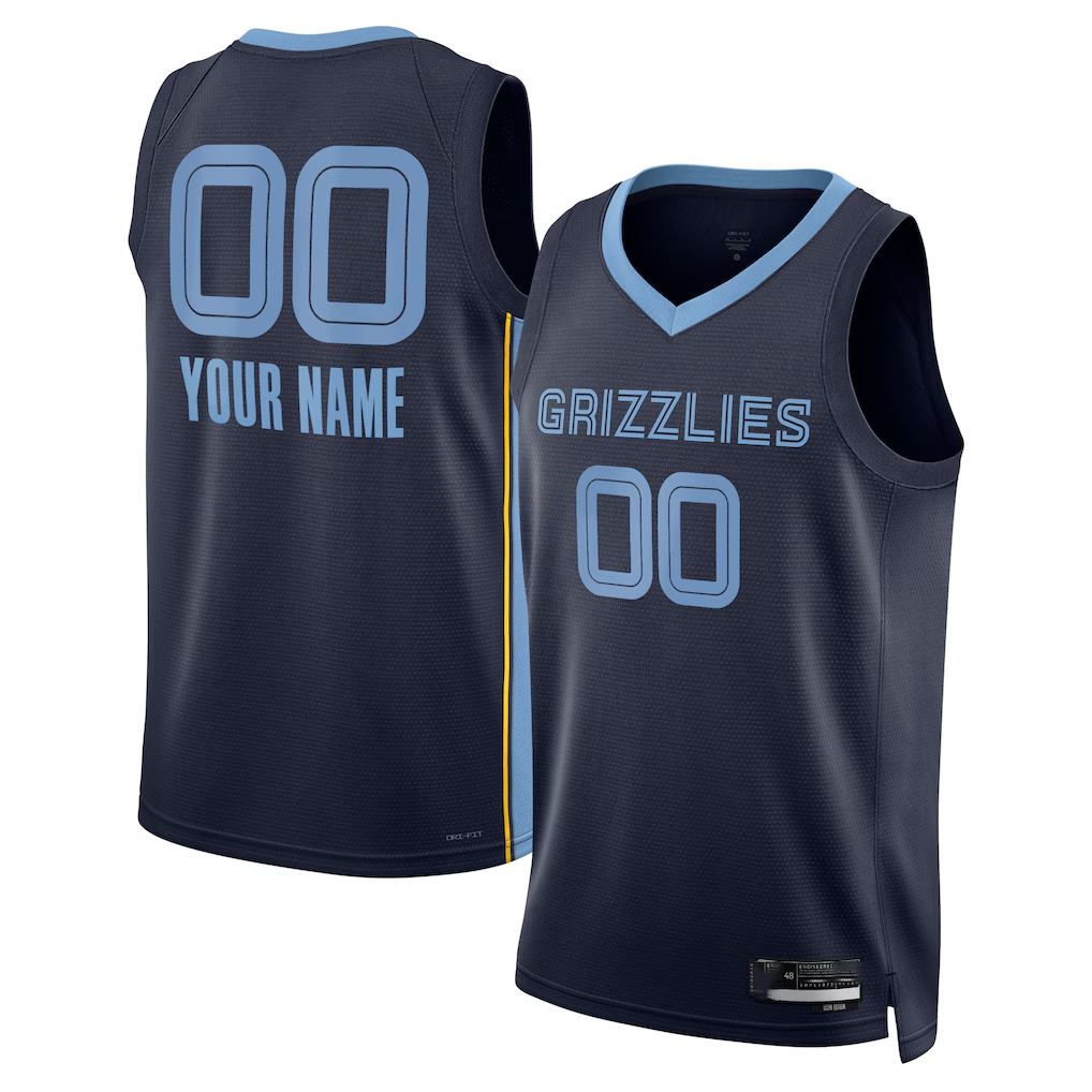 Punc Custom M.Grizzlies Navy Swingman Stitched Jerseys- Icon Edition