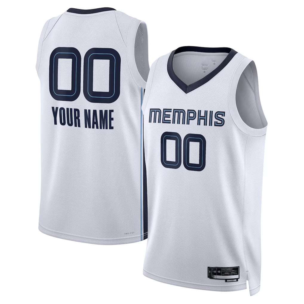 Punc Custom M.Grizzlies White Swingman Stitched Jerseys- Association Edition