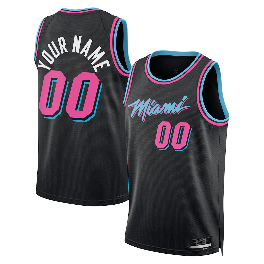 Punc Custom M.Heat Black 202526 City Edition Swingman Jerseys