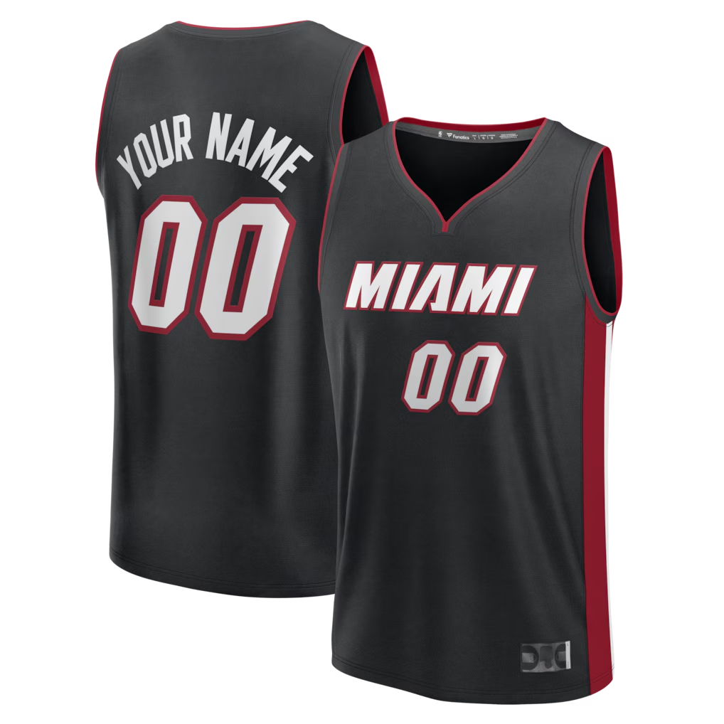 Punc Custom M.Heat Black Fast Break Jerseys - Icon Edition