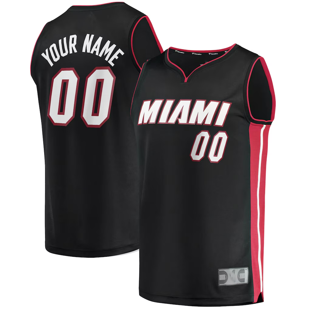 Punc Custom M.Heat Black Fast Break Replica Jerseys - Icon Edition