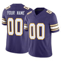 Punc Custom MN.Vikings Purple Limited Classic Vapor F.U.S.E. Home Game Any Name & Numbers Stitched Jerseys