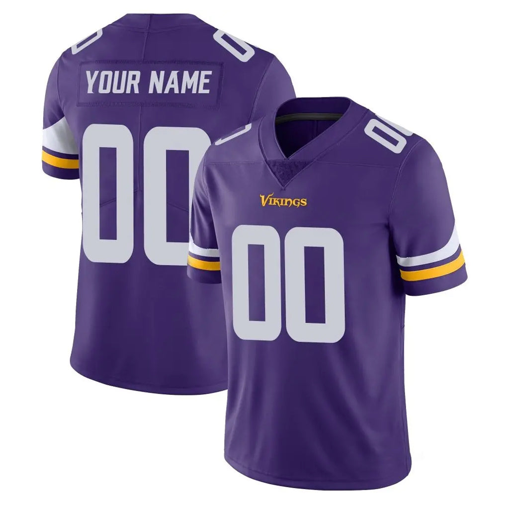 Punc Custom MN.Vikings Purple Limited Vapor Untouchable Home Game Any Name & Numbers Stitched Jerseys