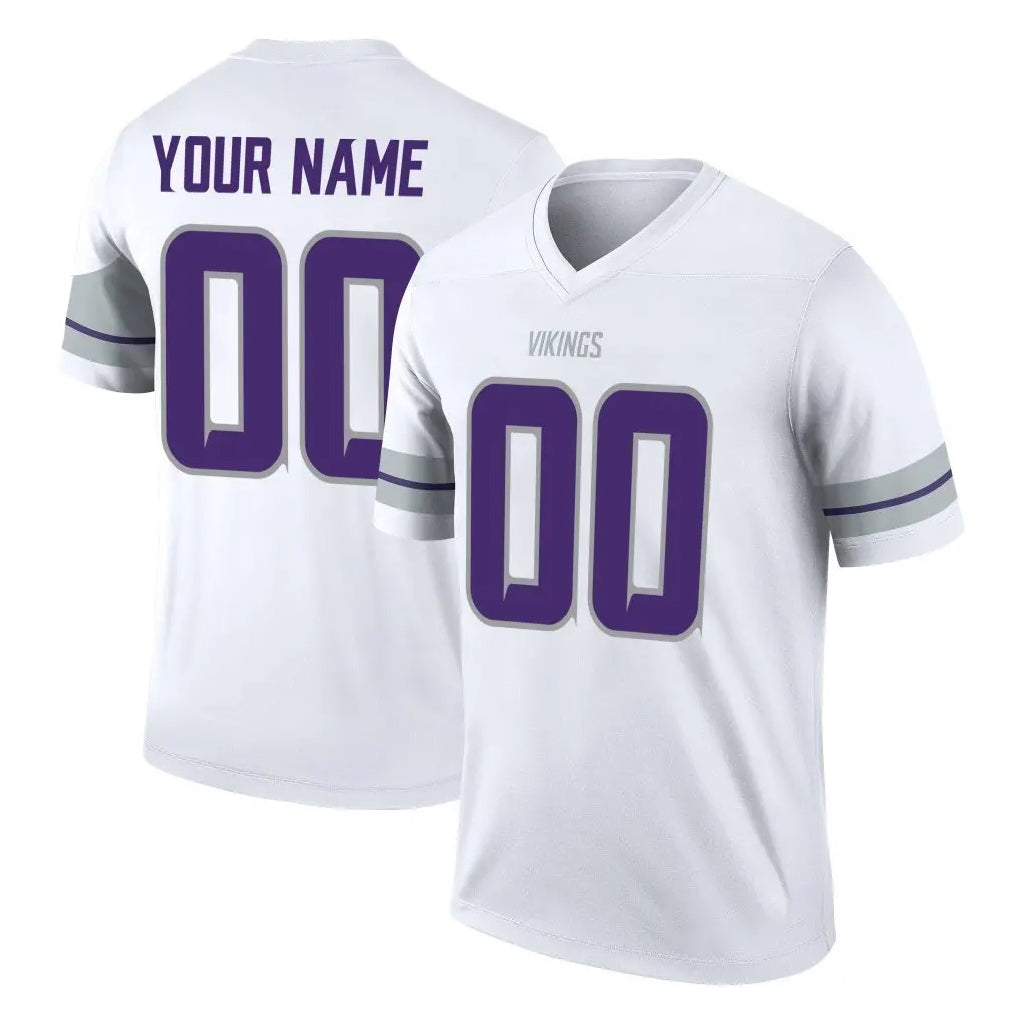 Punc Custom MN.Vikings White Alternate Legend Home Game Any Name & Numbers Stitched Jerseys