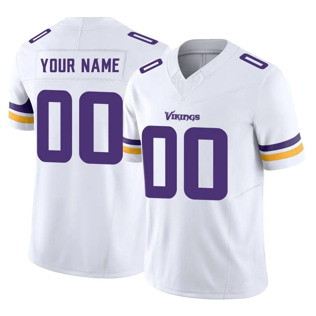 Punc Custom MN.Vikings White Limited Vapor F.U.S.E. Home Game Any Name & Numbers Stitched Jerseys