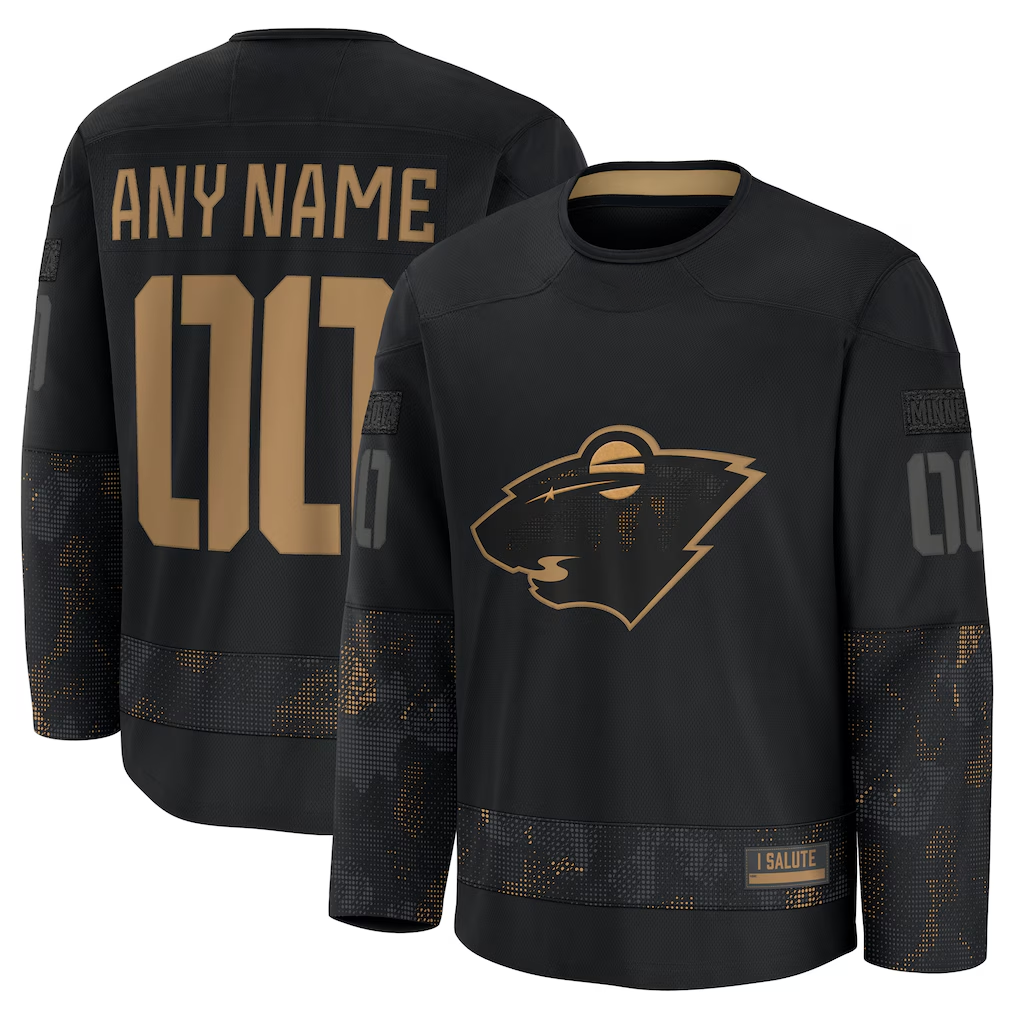 Punc Custom M.Wild Black 2024 Military Appreciation Practice Jerseys