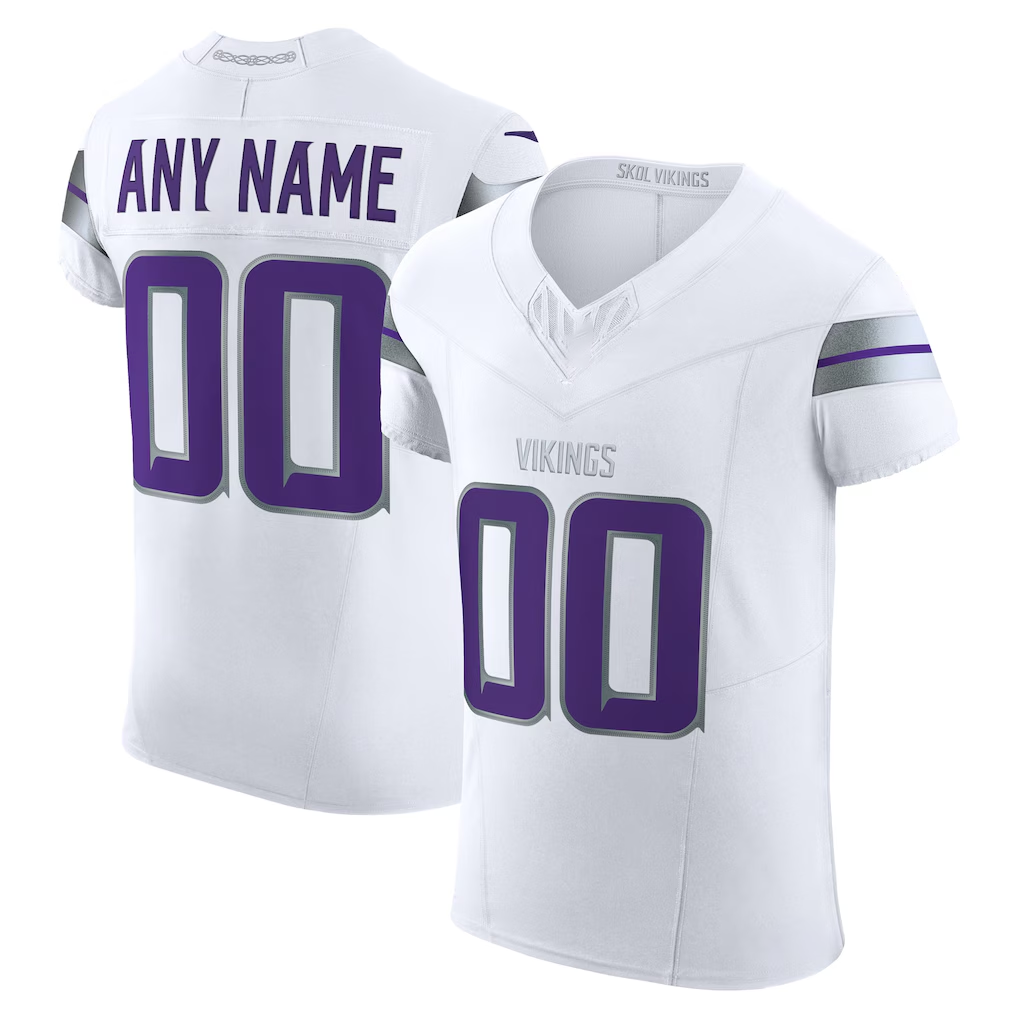 Punc Custom MN.Vikings White Vapor F.U.S.E. Elite Stitched Jerseys