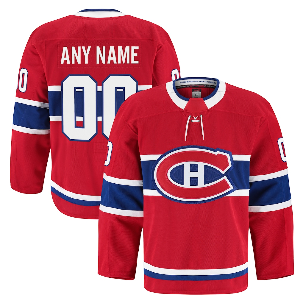 Punc Custom Montreal Canadiens Red Home Authentic Pro Jerseys