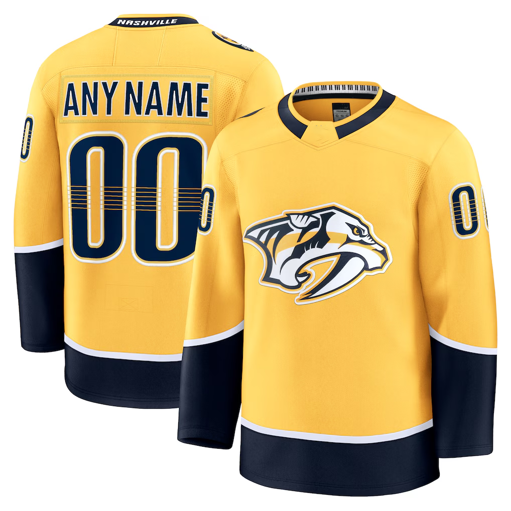 Punc Custom N.Predators Gold Home Premium Jerseys