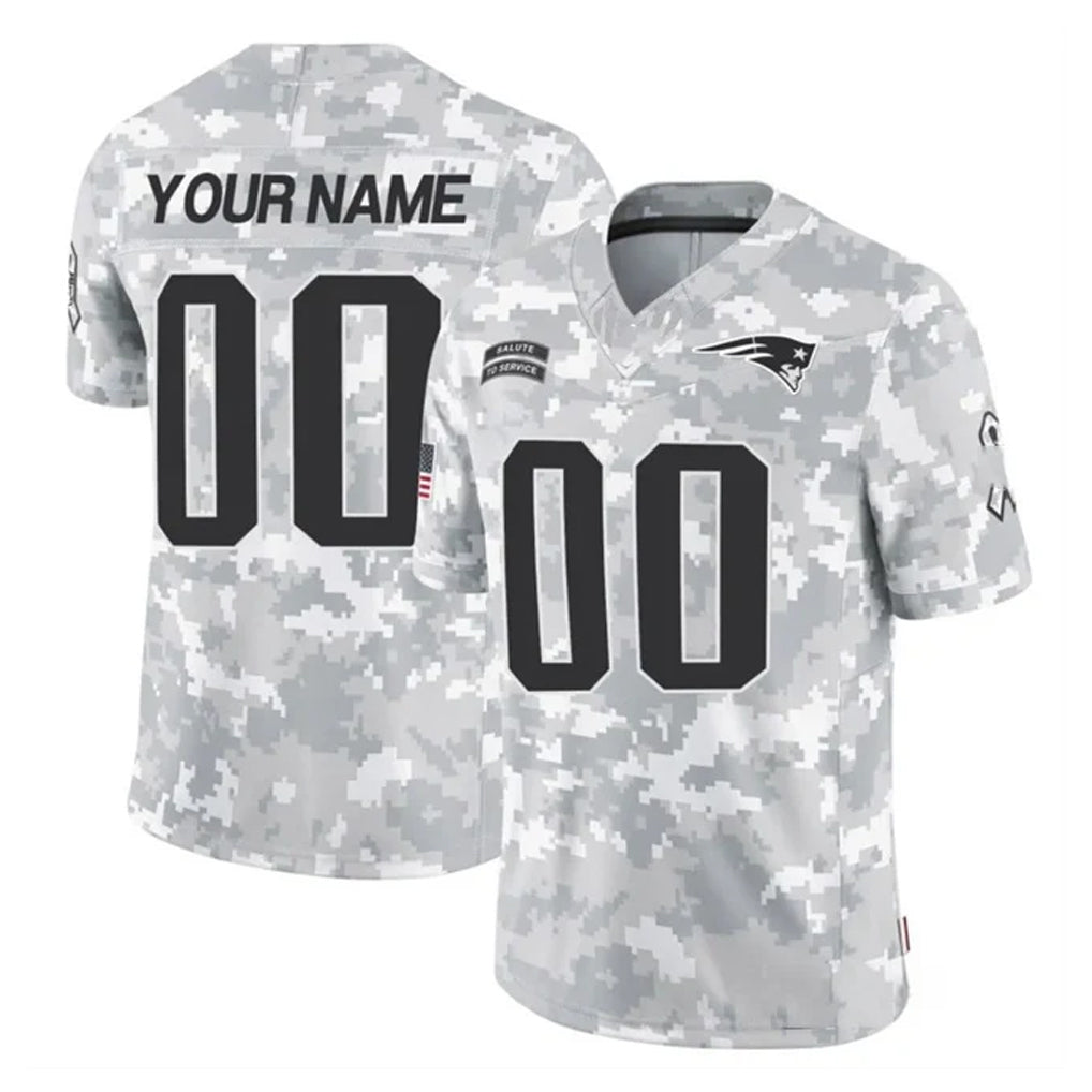 Punc Custom NE.Patriots Arctic Camo Salute To Service Limited Game Any Name & Numbers Stitched Jerseys