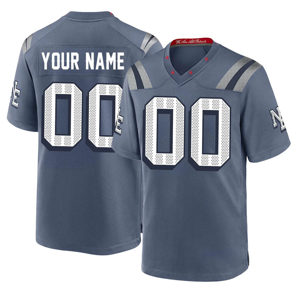 Punc Custom NE.Patriots Blue Rivalries Collection Home Game Any Name & Numbers Stitched Jerseys