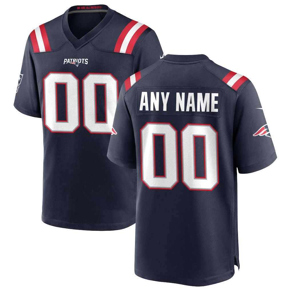 Punc Custom NE.Patriots Navy Game Stitched Jerseys