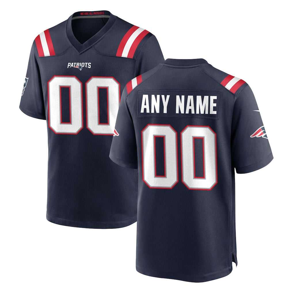 Punc Custom NE.Patriots Navy Home Game Any Name & Numbers Stitched Jerseys