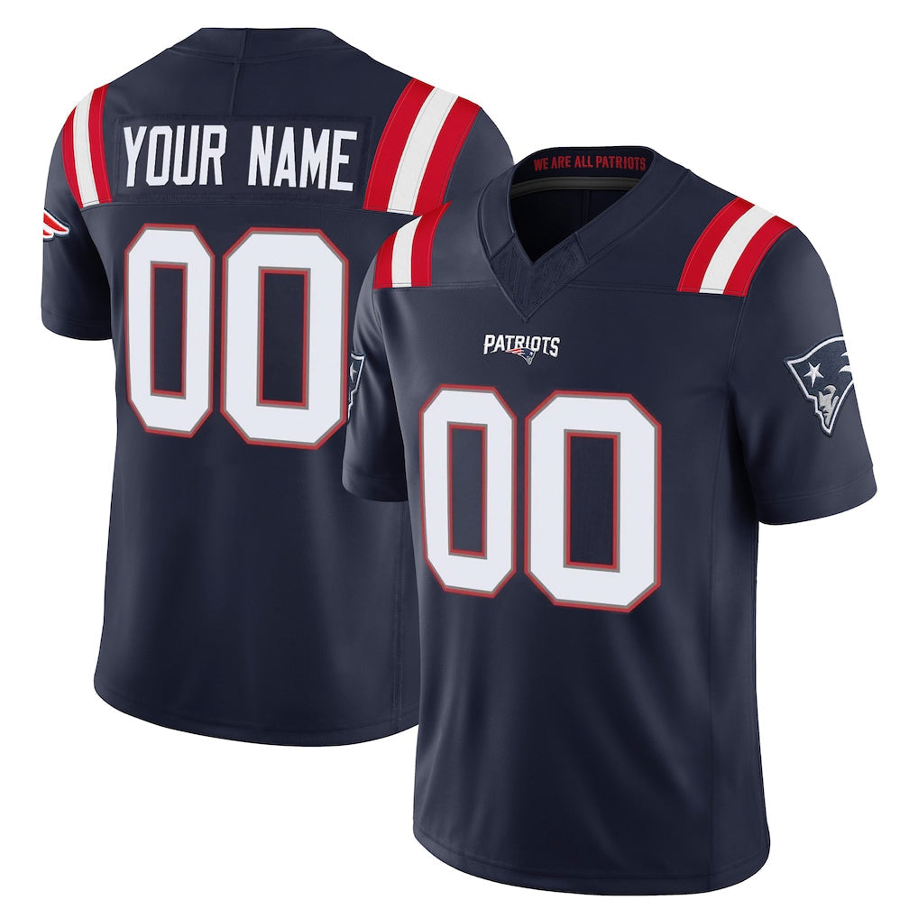 Punc Custom NE.Patriots Navy Limited Vapor F.U.S.E. Home Game Any Name & Numbers Stitched Jerseys