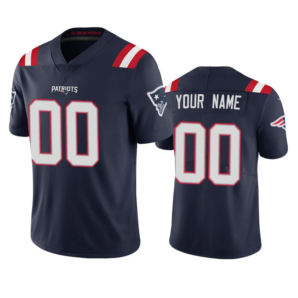 Punc Custom NE.Patriots Navy Vapor Untouchable Home Game Any Name & Numbers Stitched Jerseys