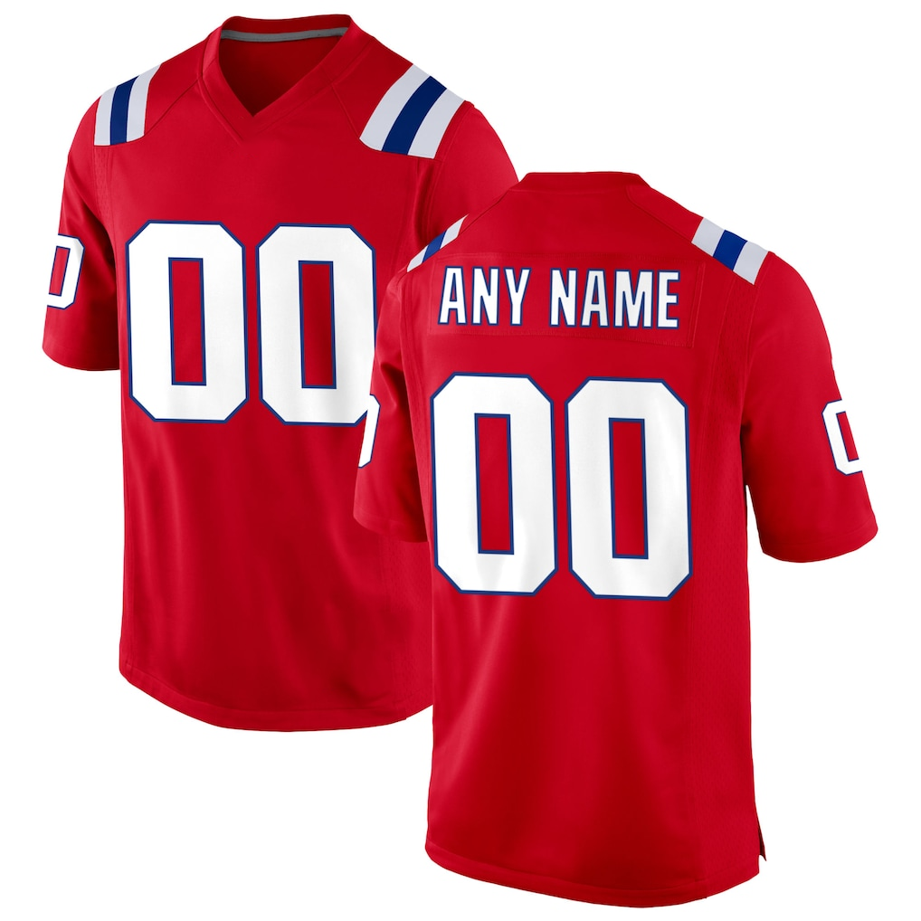 Punc Custom NE.Patriots  Red Alternate Stitched Jerseys