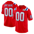 Punc Custom NE.Patriots  Red Super Bowl LX Patch Game Stitched Jerseys