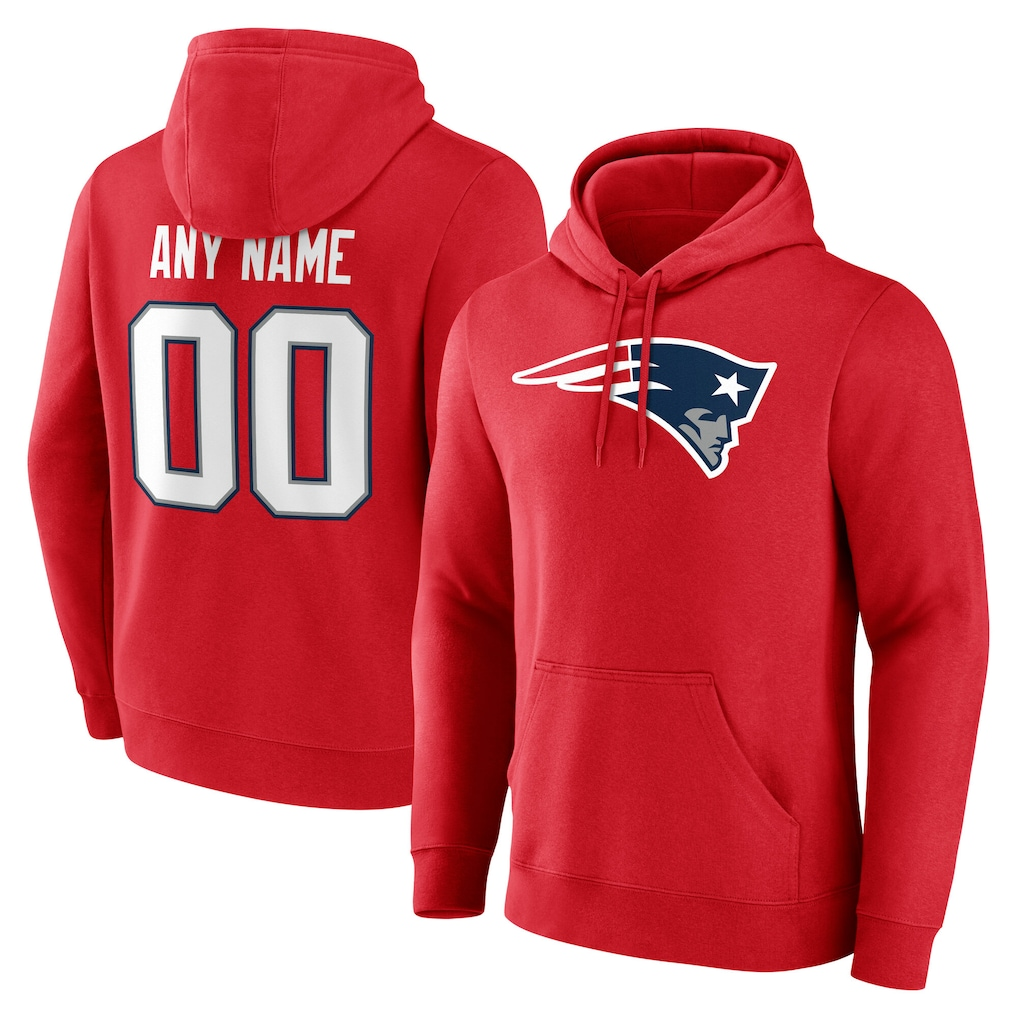Punc Custom NE.Patriots Red Team Authentic Personalized Name & Number Hoodie Stitched Jerseys