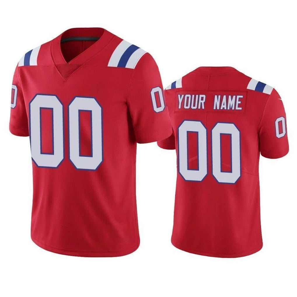 Punc Custom NE.Patriots Red Vapor Untouchable Home Game Any Name & Numbers Stitched Jerseys