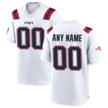 Punc Custom NE.Patriots White Home Game Any Name & Numbers Stitched Jerseys