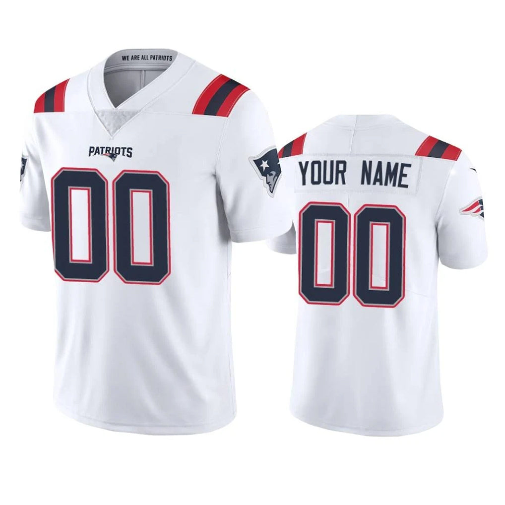 Punc Custom NE.Patriots White Vapor Untouchable Home Game Any Name & Numbers Stitched Jerseys